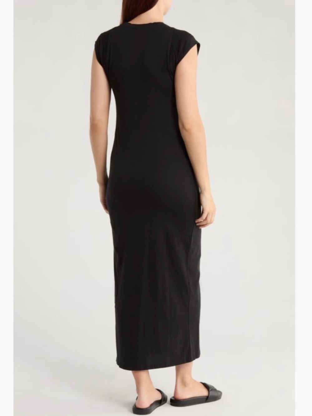 FRAME Le Muscle Cap Sleeve Maxi Dress Noir SZ M - Picture 2 of 13